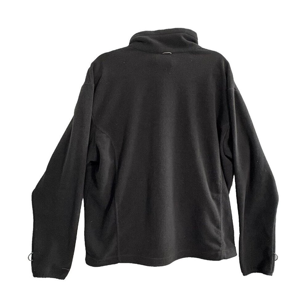 COLUMBIA Men Fleece Jacket Zip Collared Sz XL Black Outdoors Camping 48-24 - Picture 2 of 12